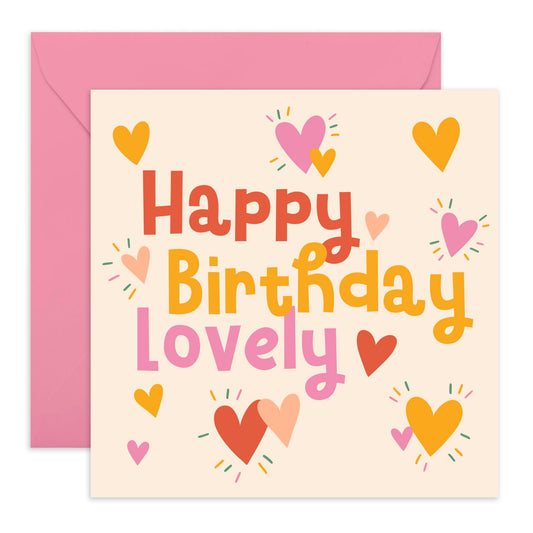 Best Friend Birthday Card - Happy Birthday Lovely - Sister Birthday Card - Fun Birthday Cards Her - Cheeky Greeting Cards For Her Mum Aunt Sister - Comes With Fun Stickers By Central 23