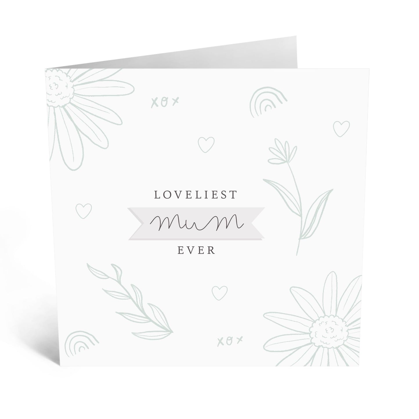 Heartfelt Mum Birthday Card - 'Flowers Loveliest' - Birthday Card for Mum, Mam, Mammy, Mammy, Ma, Women - Thank You Card, Mothers Day Card for Her - Minimalist Floral - Comes with Sweet Stickers
