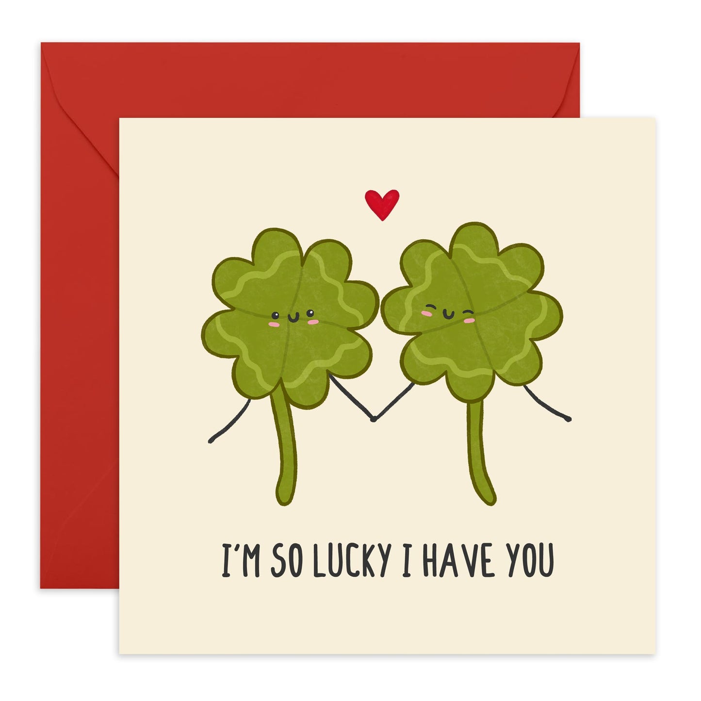Anniversary Card Couple - So Lucky I Have You - Valentines Day Card Girlfriend Boyfriend - Greeting Cards Fiance - Husband Wife - Sweet Greeting Cards - Comes With Fun Stickers By Central 23
