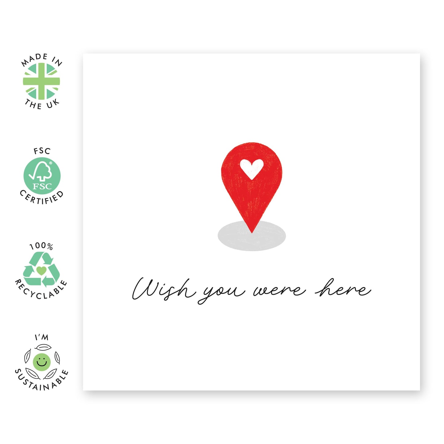 Missing You Anniversary Card - 'Wish You Were Here Miss You' - Gifts for Wife, Husband, Girlfriend, Boyfriend, Him, Her, Partner, Married Couples - Valentines Day Lines- Comes with Fun Stickers