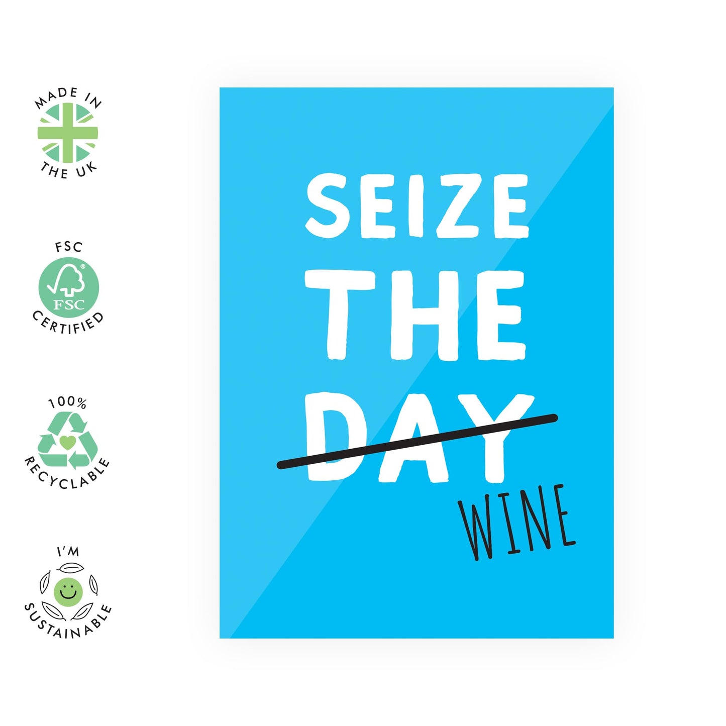 Birthday Card For Friend - Seize The Wine - Best Friend Birthday Card For Her - Celebration Card For Sister Brother Aunt Mum Dad - Gifts For Men Women - Comes With Fun Stickers By Central 23