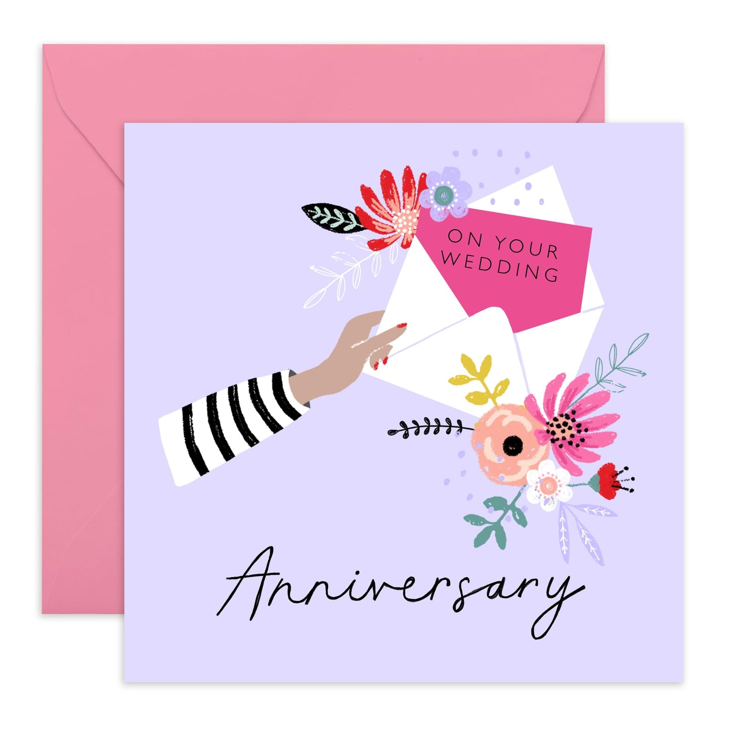 Wedding Anniversary Card Wife - On Your Wedding Anniversary - Anniversary Card For Couple Girlfriend - Greeting Cards For Her - Couple - Comes With Fun Stickers By Central 23