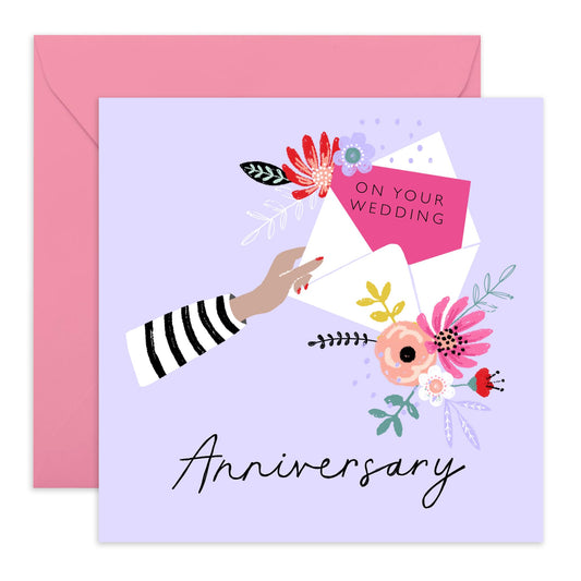 Wedding Anniversary Card Wife - On Your Wedding Anniversary - Anniversary Card For Couple Girlfriend - Greeting Cards For Her - Couple - Comes With Fun Stickers By Central 23