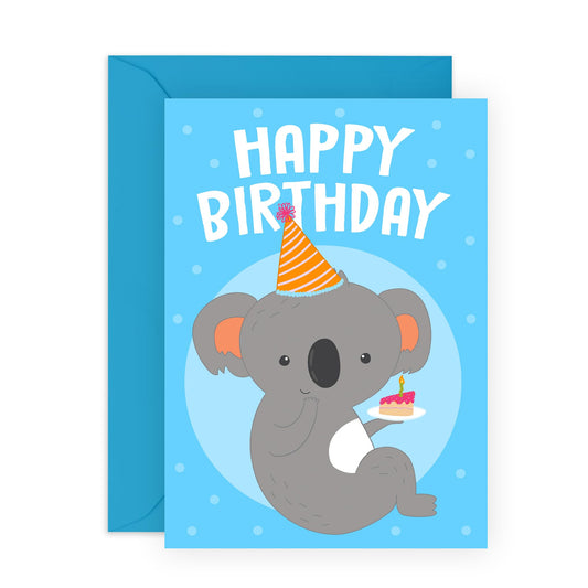 Koala Birthday Card For Men Women - Happy Birthday Card For Him Her - Cute Greeting Cards For Boys Girls - Gifts For Son Daughter Brother Sister Bestfriend - Comes With Fun Stickers By Central 23
