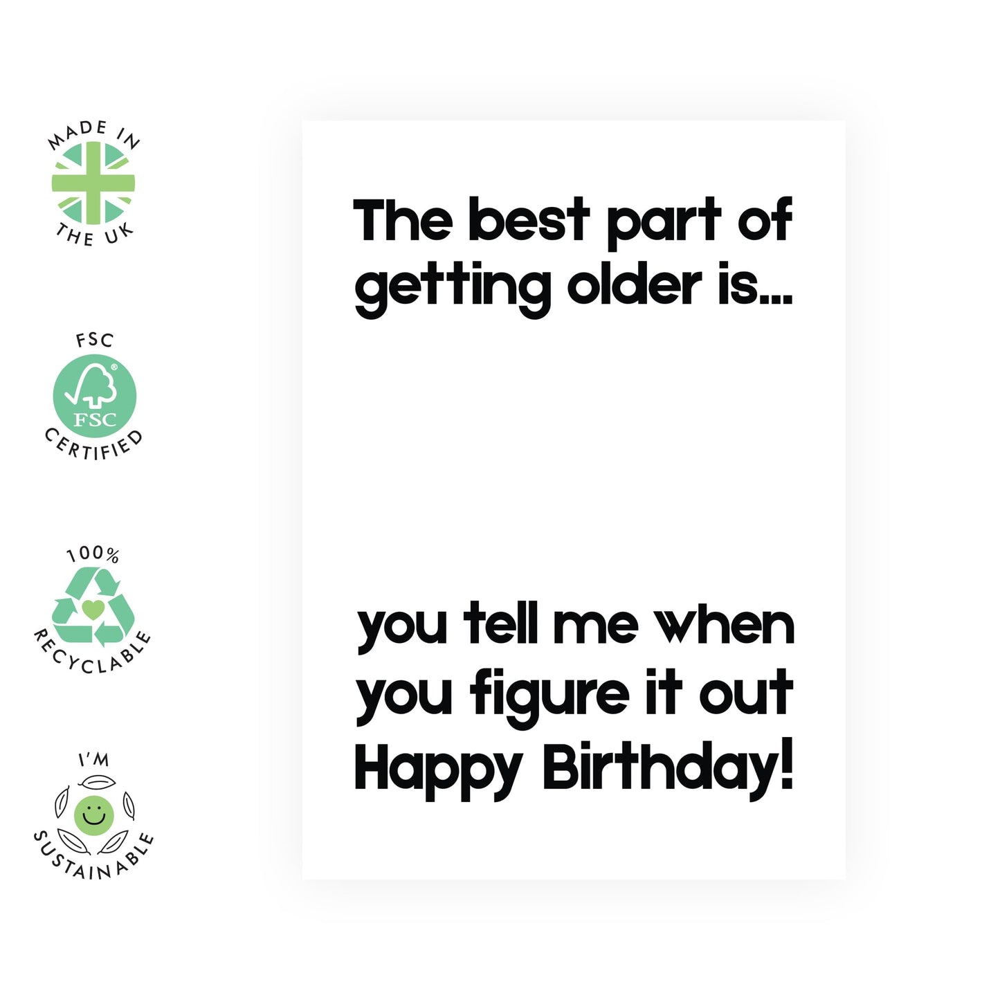 Funny Greeting Cards For Men Women - The Best Part Of Getting Older - Hilarious Birthday Card For Husband Wife Boyfriend Girlfriend - Sister Birthday Card - Comes With Stickers - By Central 23