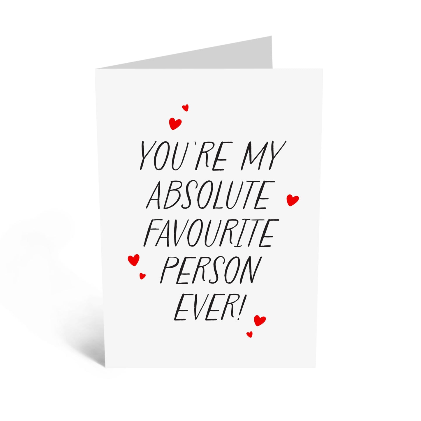 Boyfriend Birthday Card - 'My Favourite Person Ever' - UK Spelling - Happy Valentines Day Card For Girlfriend Best Friend Mom Dad - Husband Anniversary Card - Comes With Cute Stickers