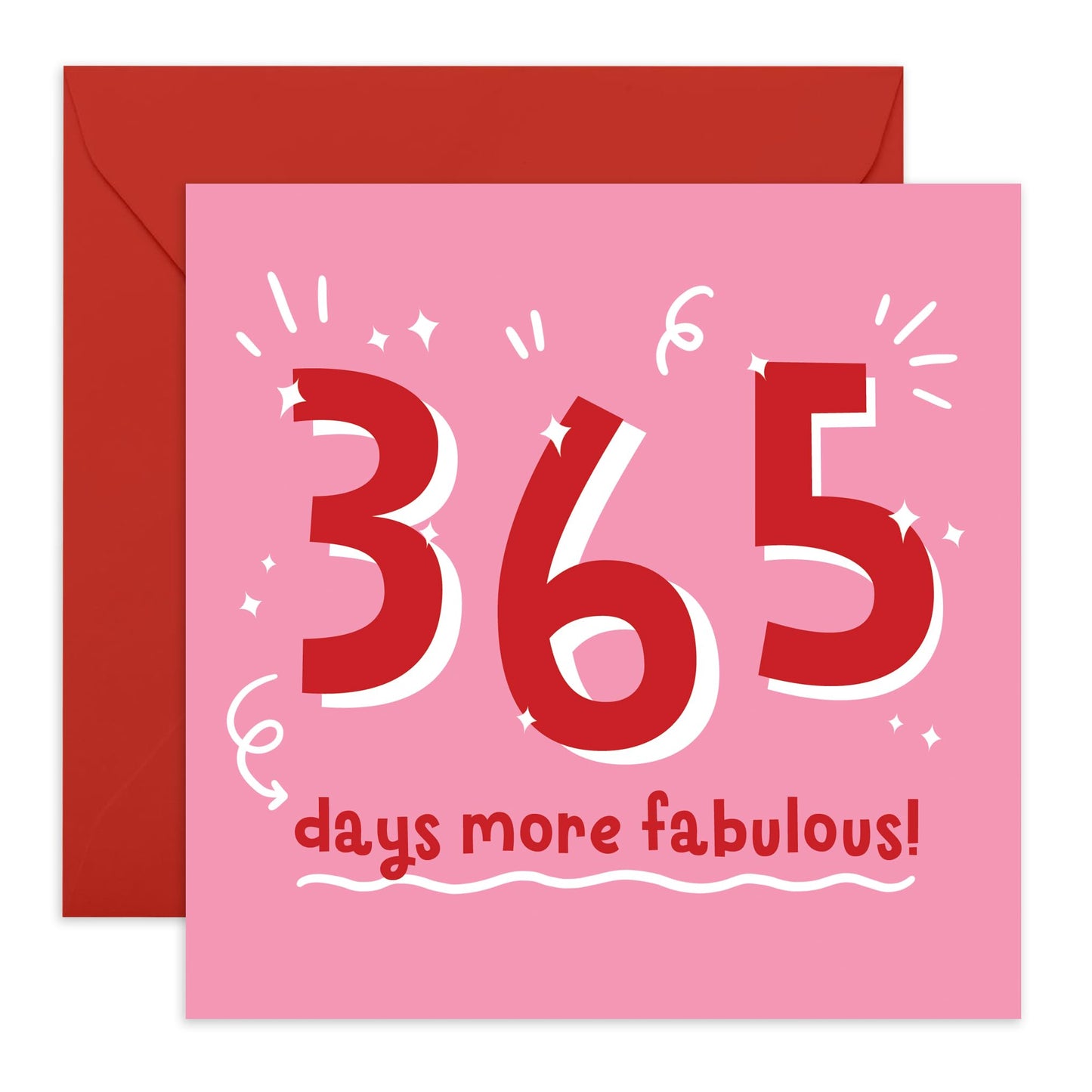 Best Friend Birthday Card For Women - 365 Days More Fabulous! - Happy Birthday Mum Card - Girlfriend Birthday Card - Gifts For Him Her Daughter Wife Nan Aunt - Comes With Fun Stickers By Central 23