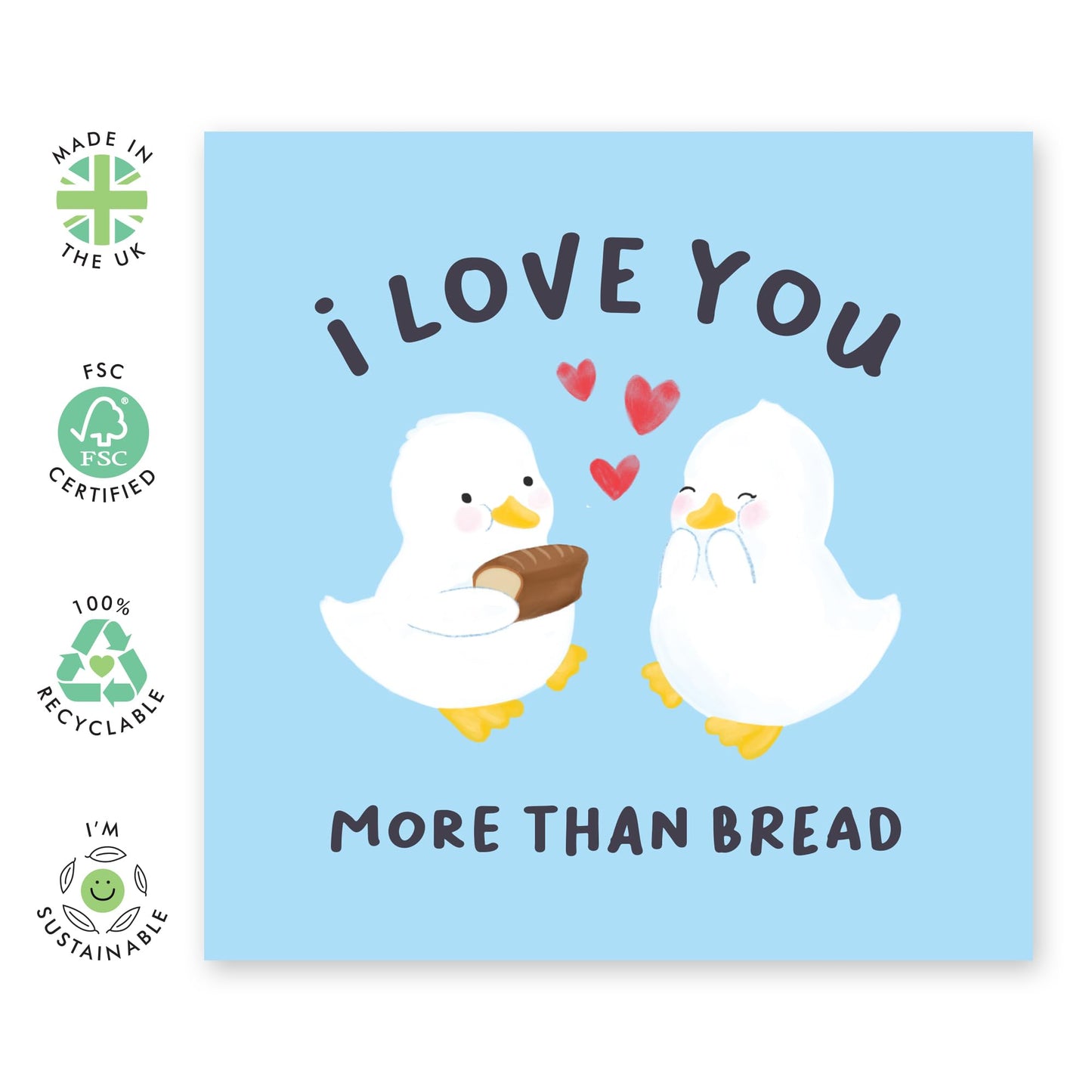 Birthday Card For Boyfriend Girlfriend - I Love You More Than Bread - Heartfelt Gifts For Him Her Men Women - Anniversary Card For Husband Wife Partner Couple - Comes With Stickers By Central 23