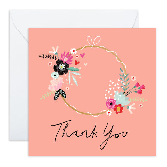 Thank-you Cards With Envelope - For Wedding Baby Shower Party - Floral Cards For Women Student Teacher Doctor Neighbor - Appreciation Gifts For Employee Coworker - Comes With Stickers By Central 23