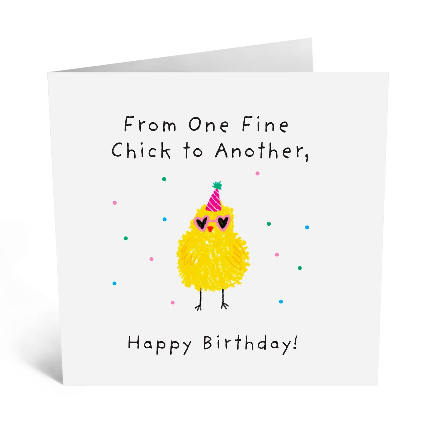 Fun Birthday Card - 'FROM ONE FINE CHICK TO ANOTHER' - Celebrate with a Fabulousness - Perfect for Adding a Lighthearted Touch to Their Special Day - Includes Envelope and Stickers by Central 23