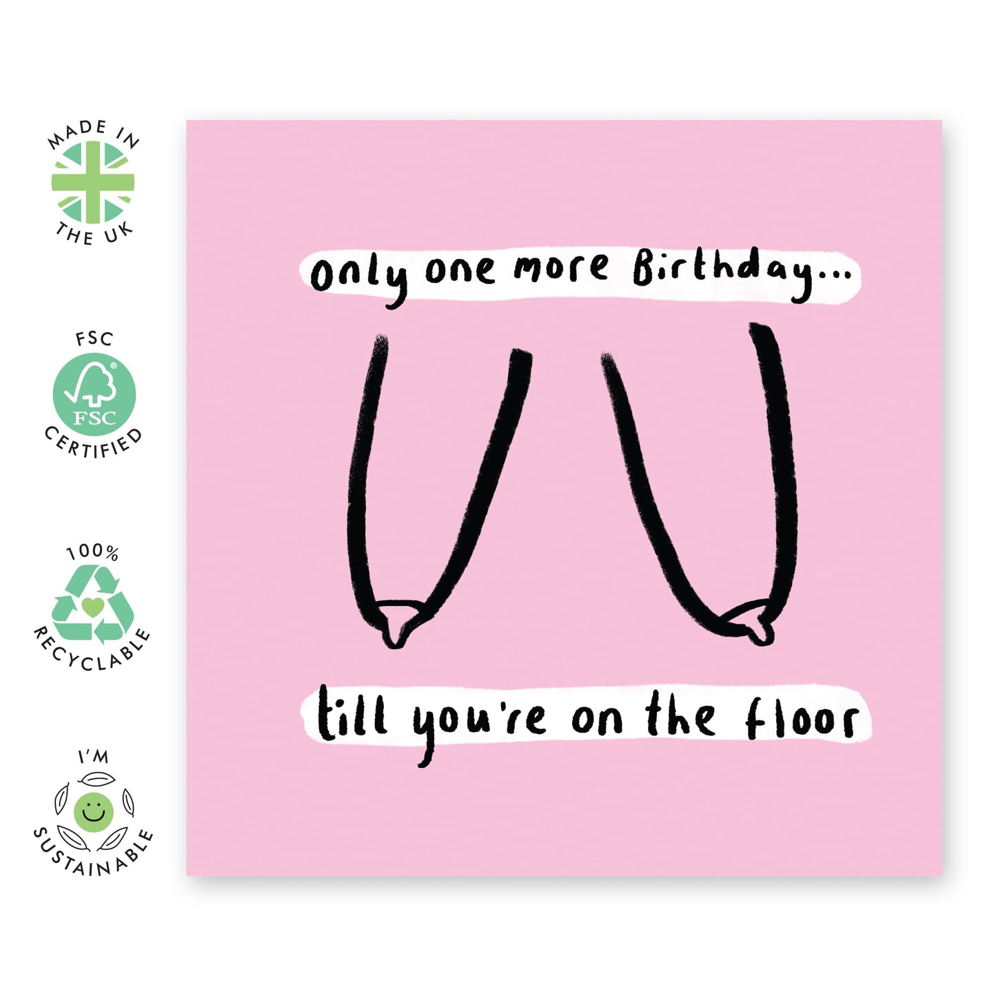 Rude Birthday Cards For Women - One More Birthday T*ts - Funny Birthday Card For Girlfriend - Humour Prank - Wife Birthday Card - Friend Birthday Card Female - Comes With Stickers - By Central 23