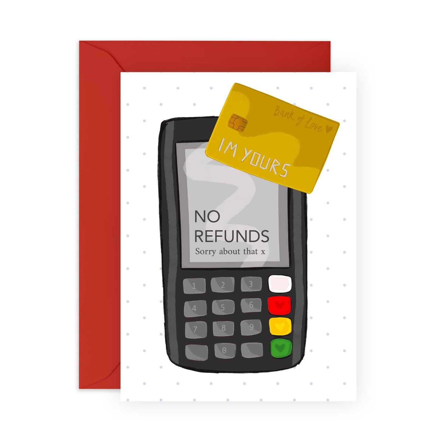 I Love You Gifts For Her Him Men Women - I'm Yours No Refunds - Sweet Engagement Card For Partner Boyfriend Girlfriend Fiance - Valentines Day Cards Husband Wife - Comes With Stickers By Central 23