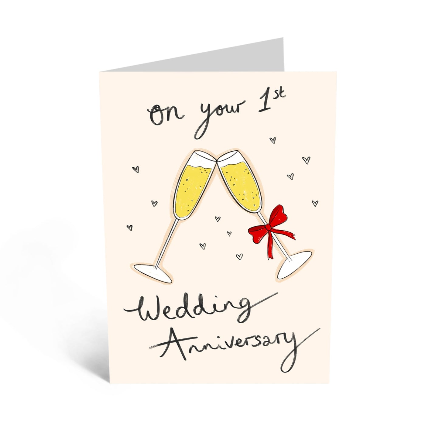 Greeting Card - 'FIRST WEDDING ANNIVERSARY' - Perfect for Celebrating Your First Year of Marriage - Ideal for Reflecting on the Joy & Love of Your Journey Together - Comes With Stickers By Central 23
