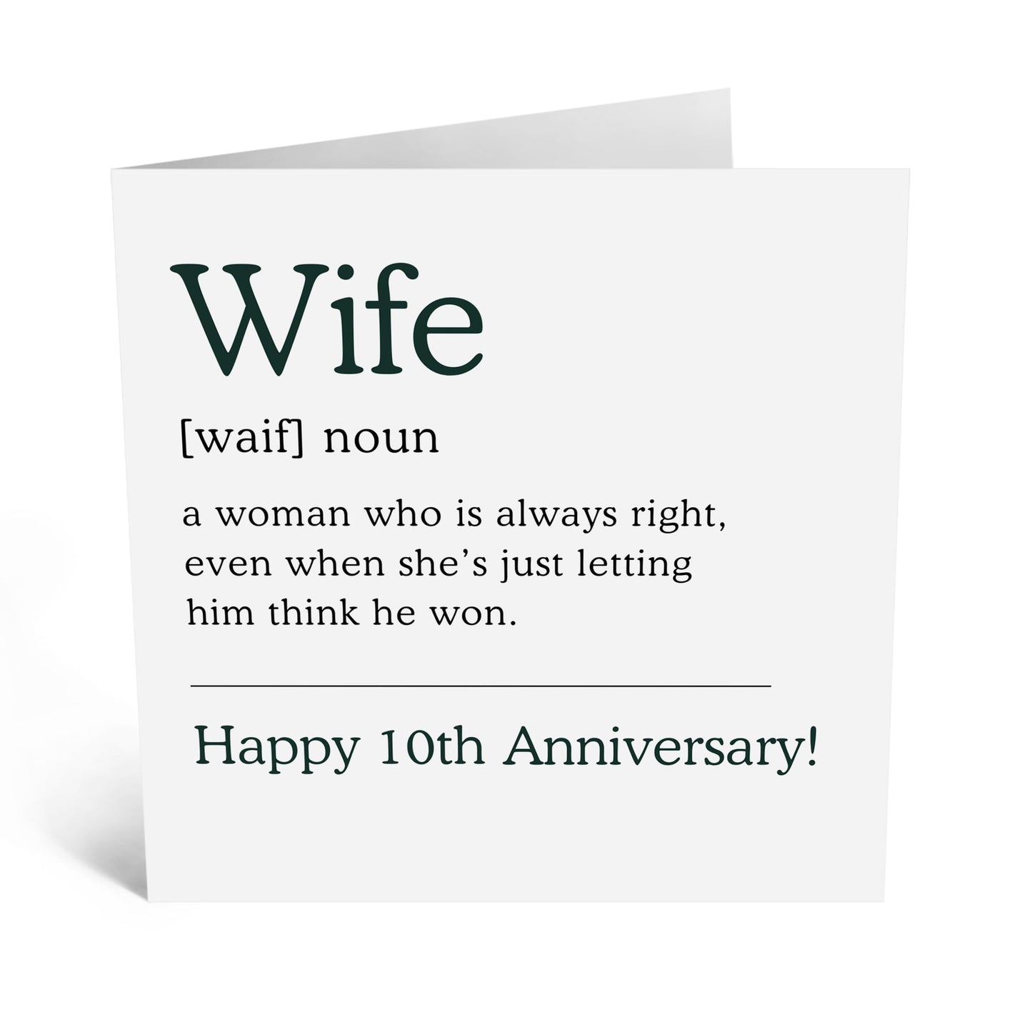 10th Wedding Anniversary Card For Wife Partner - Happy Anniversary Card For Her - Happy Tenth Year Anniversary - I Love You Gifts For Women - Comes With Stickers By Central 23