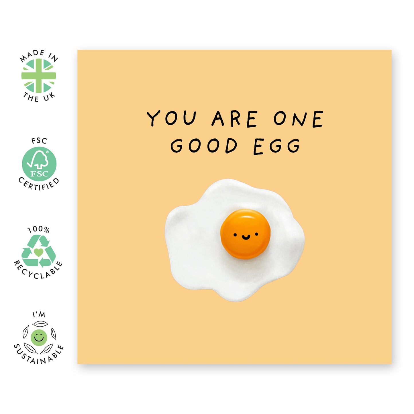 Cheerful Greeting Card - 'GOOD EGG!' - Perfect for Celebrating Kindness and Positivity with a Fun Touch - Ideal for Friends Family Besties BFFs Colleagues Sisters - Comes With Stickers By Central 23