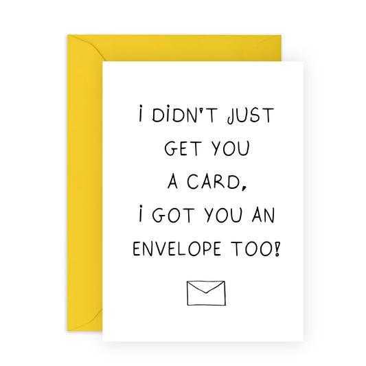 Funny Greeting Card - 'Envelope' - Greetings for Parents, Best Friends, BFFs, Buddies, Mates, Colleagues, Coworkers - Not Just A Card - Comes with Fun Stickers