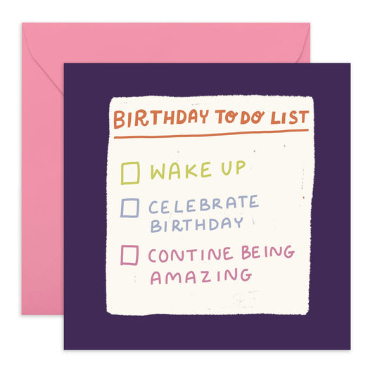 Checklist Birthday Card on Aging - 'Birthday To Do List' - Gifts for Best & Close Friends, Sisters, Sis, Gal , Her, Bruv, Mate, Colleague - Be Amazing - Comes with Fun Stickers