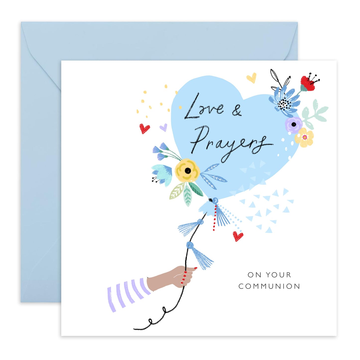First Holy Communion Cards For Boys - Love And Prayers On Your Communion - Religious Greeting Cards With Envelopes - Church Gifts For Son Godson Nephew - Comes With Fun Stickers - By Central 23