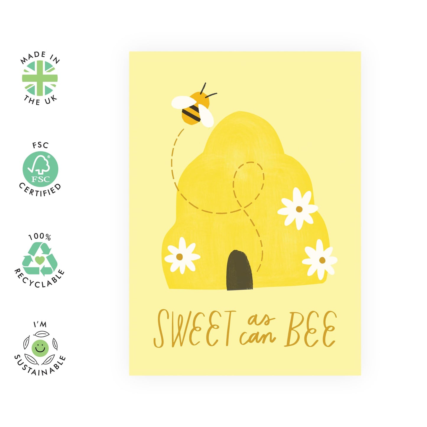 Charming Greeting Card - 'SWEET AS CAN BEE' - Perfect for Adding a Touch of Delight & Whimsy to Any Occasion - Ideal for Celebrations Announcements, or Just Because - Comes with Stickers by Central 23
