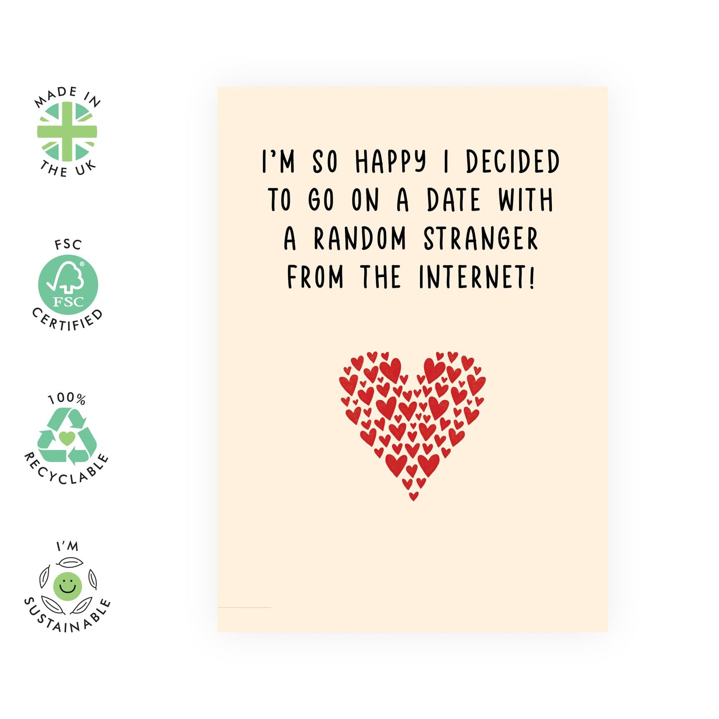 Hilarious Anniversary Card for Partner - "Random Stranger from the Internet" - Humorous Love Present for Couples, Husband, Wife, Boyfriend, or Girlfriend - Cute Valentines Day Gift