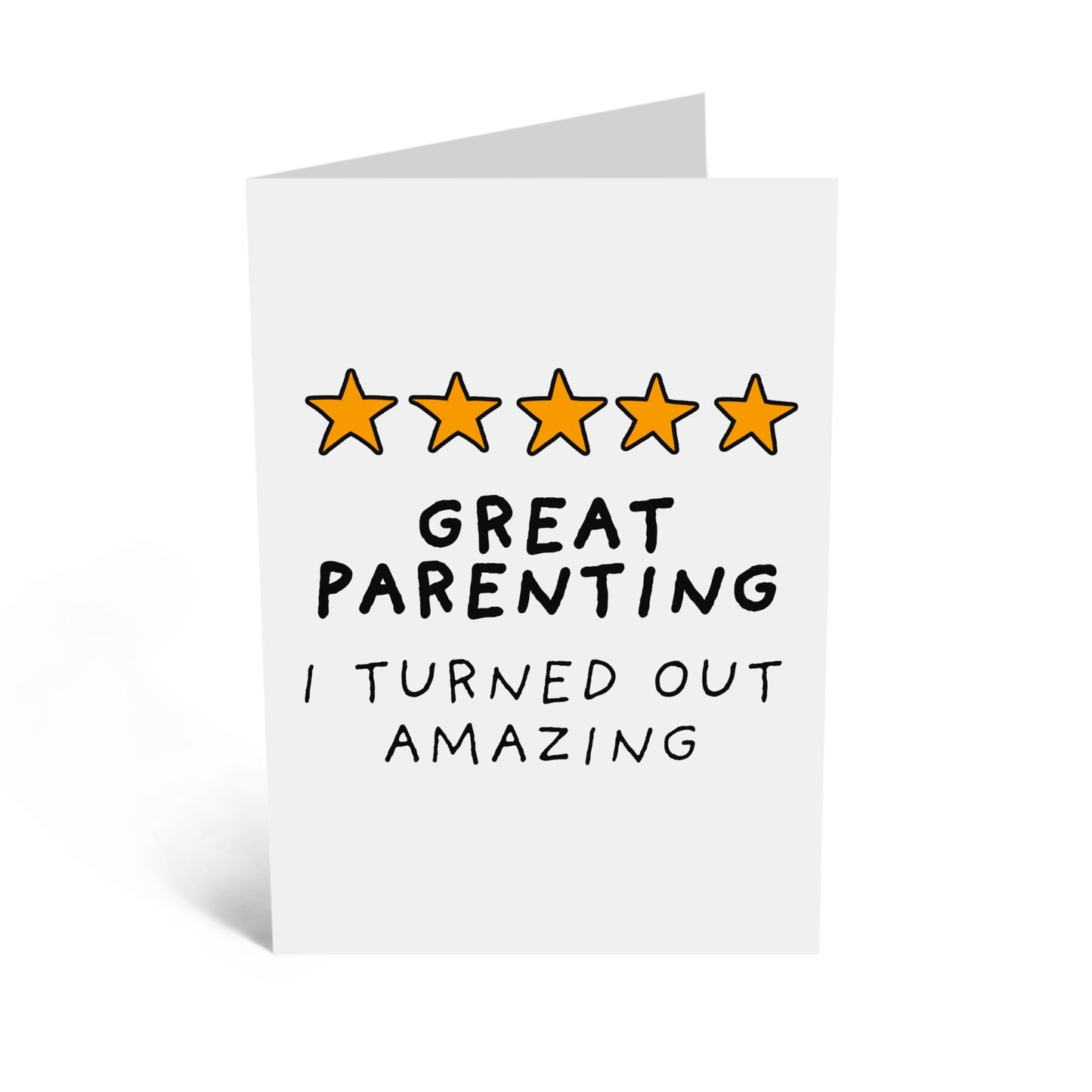 Thank You Card for Parents - 'GREAT PARENTING' - Gifts For Mum, Dad, Ma, Pop, Mama, Her, Him From Son and Daughter - Birthdays, Mothers Day, Fathers Day - Appreciation Presents - Comes with Stickers