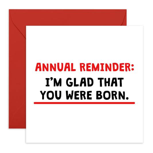 Joyful Greeting Card - 'GLAD YOU WERE BORN' - Perfect for Birthdays, Celebrations, or Just Because - A Heartfelt Way to Celebrate Someone Special - Comes With Stickers By Central 23