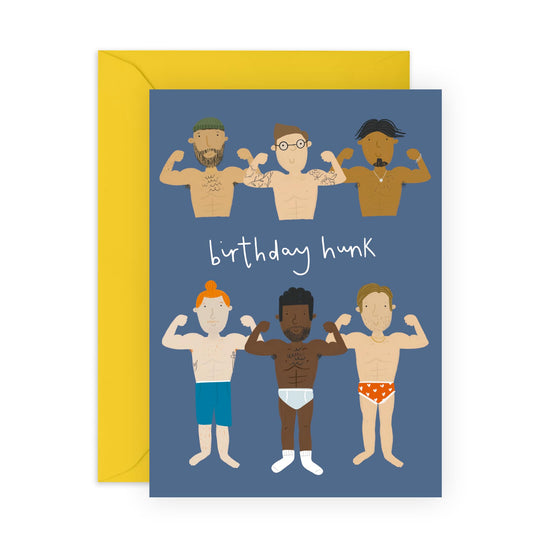Funny Birthday Cards For Men Gay LGBTQ - Bday Hunk - Hilarious Gifts For Friends Men Women Bff Bestfriend - Happy Birthday Cards For Him - Comes With Stickers And Envelope - By Central 23
