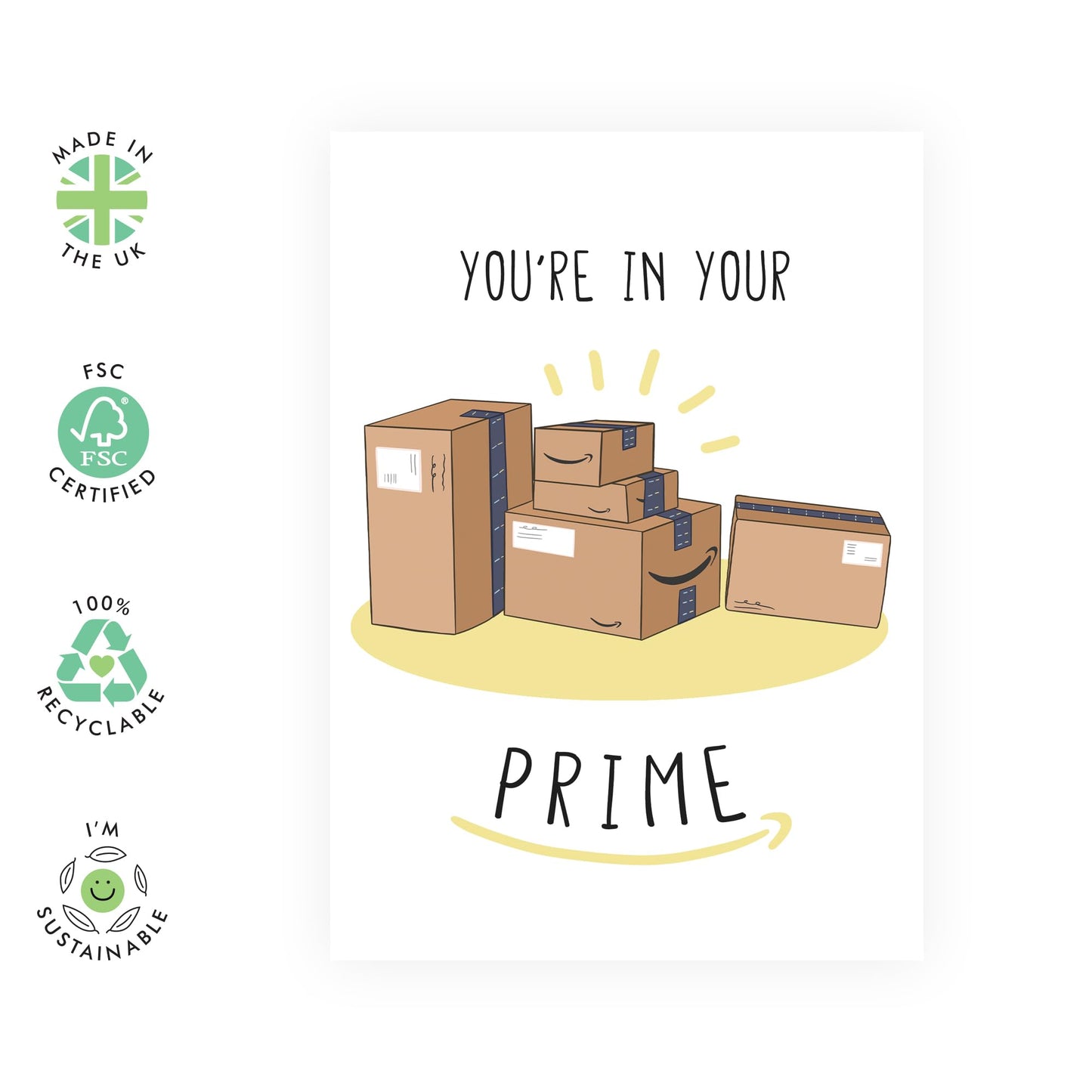 Birthday Cards For Him Her - Youre In Your Prime - Sweet Birthday Cards For Mum Dad - Daddy Mummy - Brother Sister - Greeting Cards Aunt Uncle - Comes With Stickers - By Central 23