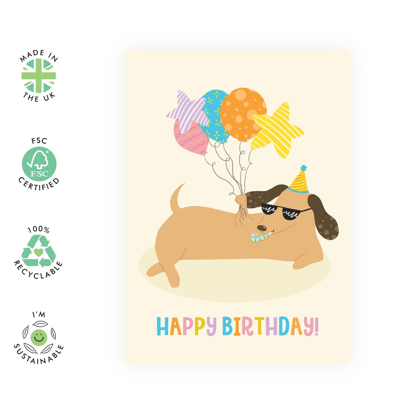 Birthday Cards For Him Her - Happy Birthday Sausage Dog - Birthday Cards For Mum Dad - Gift From Friend - Greeting Cards For Mummy Daddy - Comes With Stickers - By Central 23