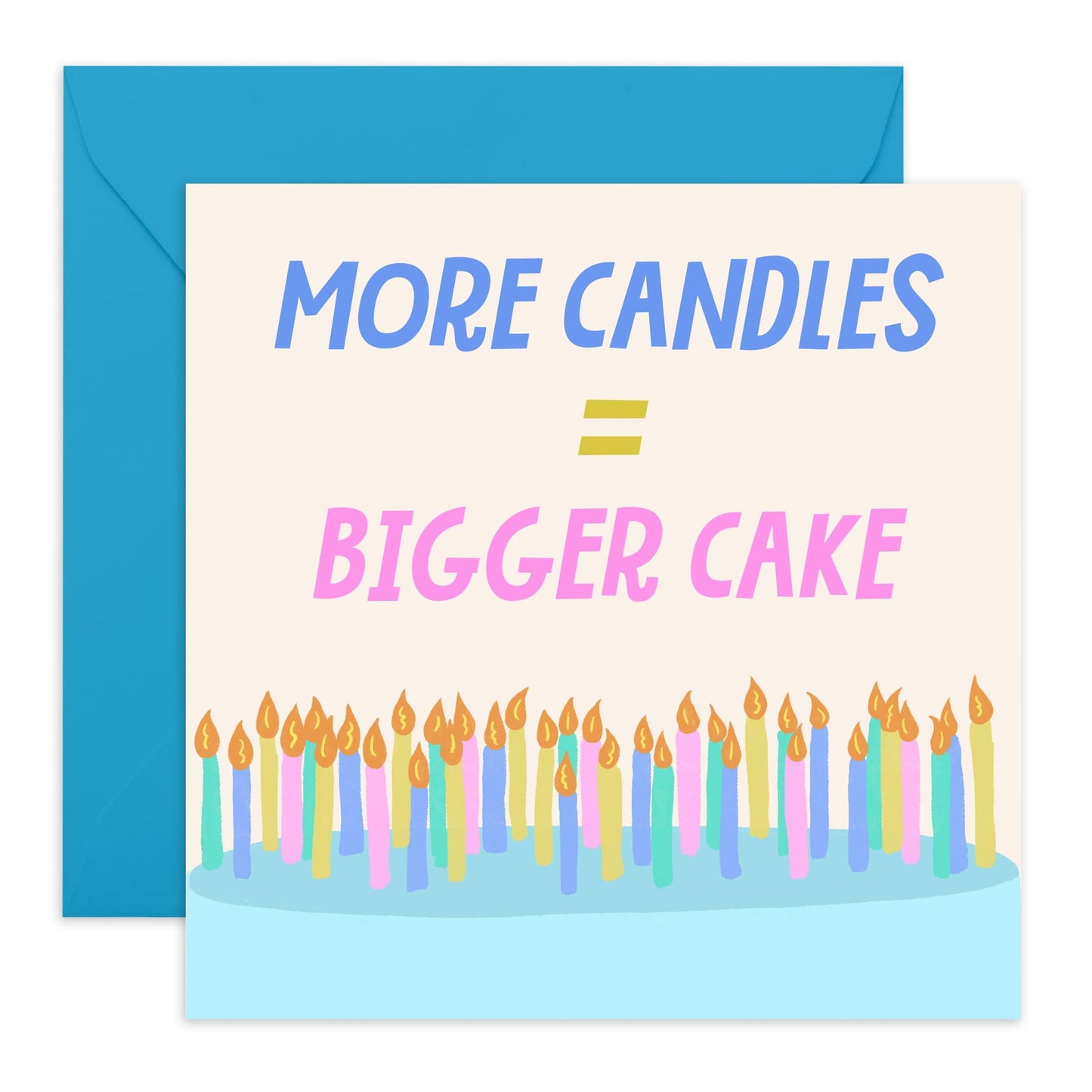 Happy Birthday Card For Him Her - More Candles Bigger Cake - Sweet Birthday Cards For Men Women - Gifts For Mum Or Dad - Best Friend - From Friend Bff - Comes With Stickers By Central 23