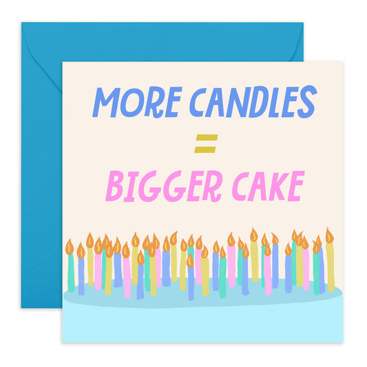 Happy Birthday Card For Him Her - More Candles Bigger Cake - Sweet Birthday Cards For Men Women - Gifts For Mum Or Dad - Best Friend - From Friend Bff - Comes With Stickers By Central 23