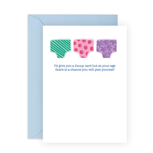 Funny Greeting Card - 'Granny Pants' - Jokes for Aunties, Mum, Mother, Grandma, BFFs, Best Friends, Girlfriend, Wife, Colleagues - For The Oldies - Comes with Fun Stickers
