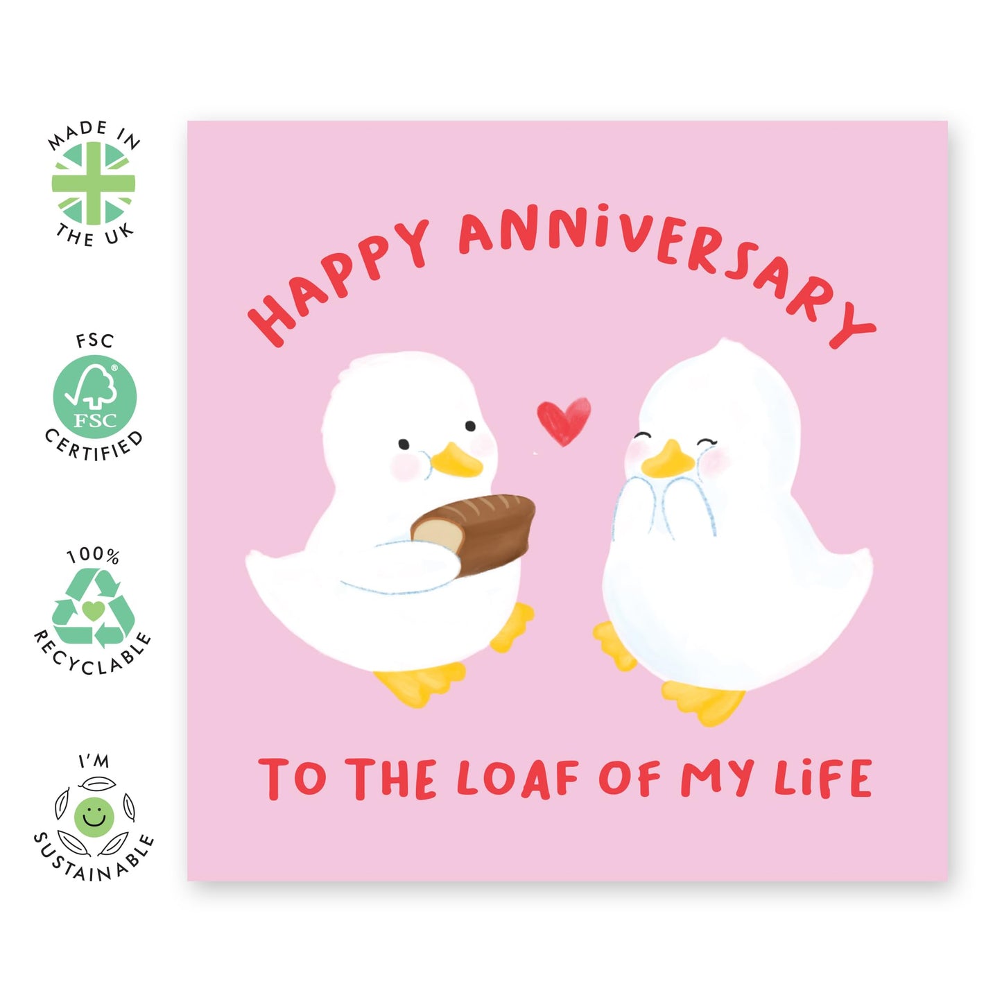 Anniversary Card For Husband Wife - To The Loaf Of My Life - Happy Anniversary Card For Couple Partner Boyfriend Girlfriend - Cheeky Gifts For Him Her - Comes With Stickers And Envelope By Central 23