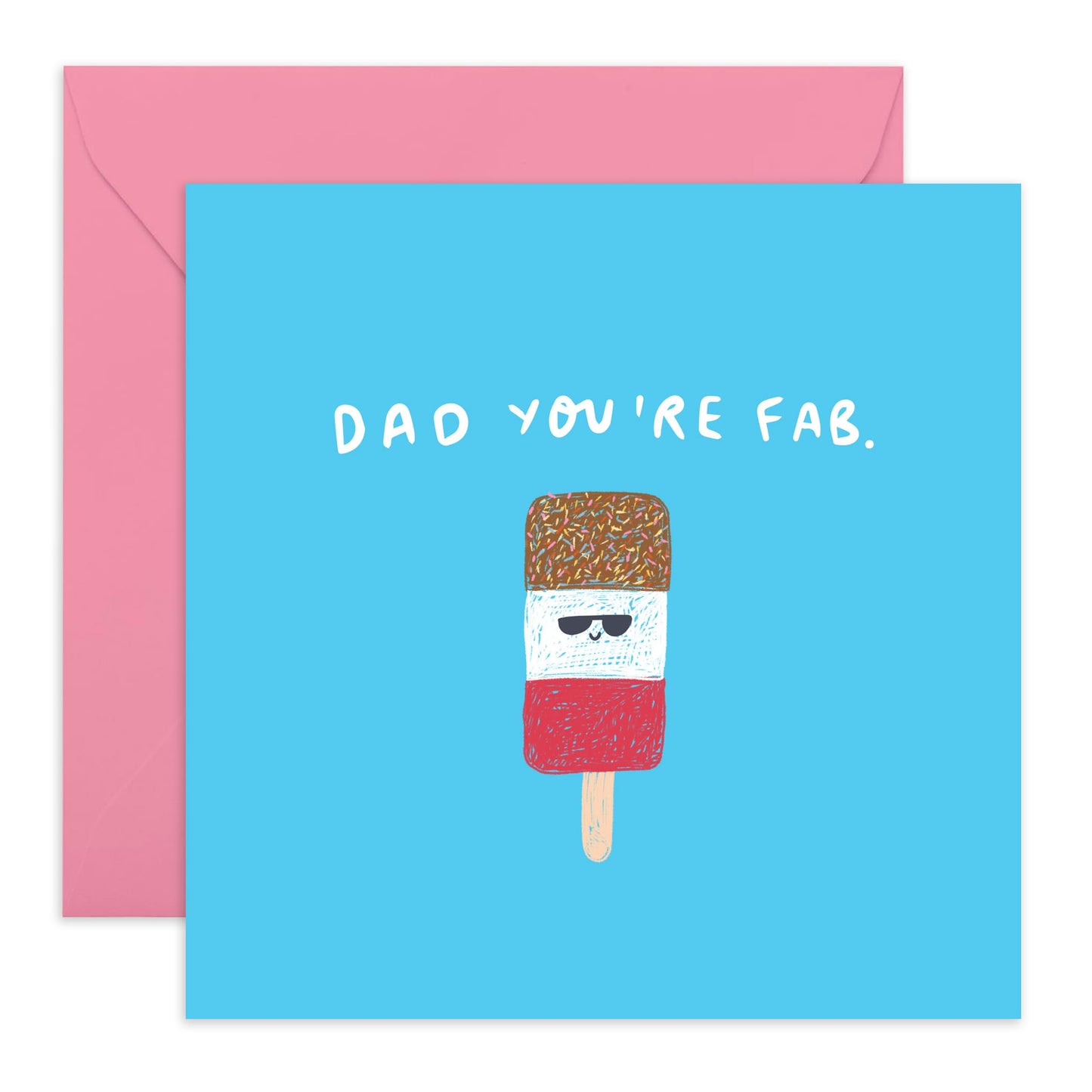 Birthday Card Dad - Dad, You're Fab - Sweet Fathers Day Card From Baby Son Daughter Kids - Thank You Cards For Him - Thoughtful Gifts For Men Pop Papa Daddy - Comes With Cute Stickers By Central 23