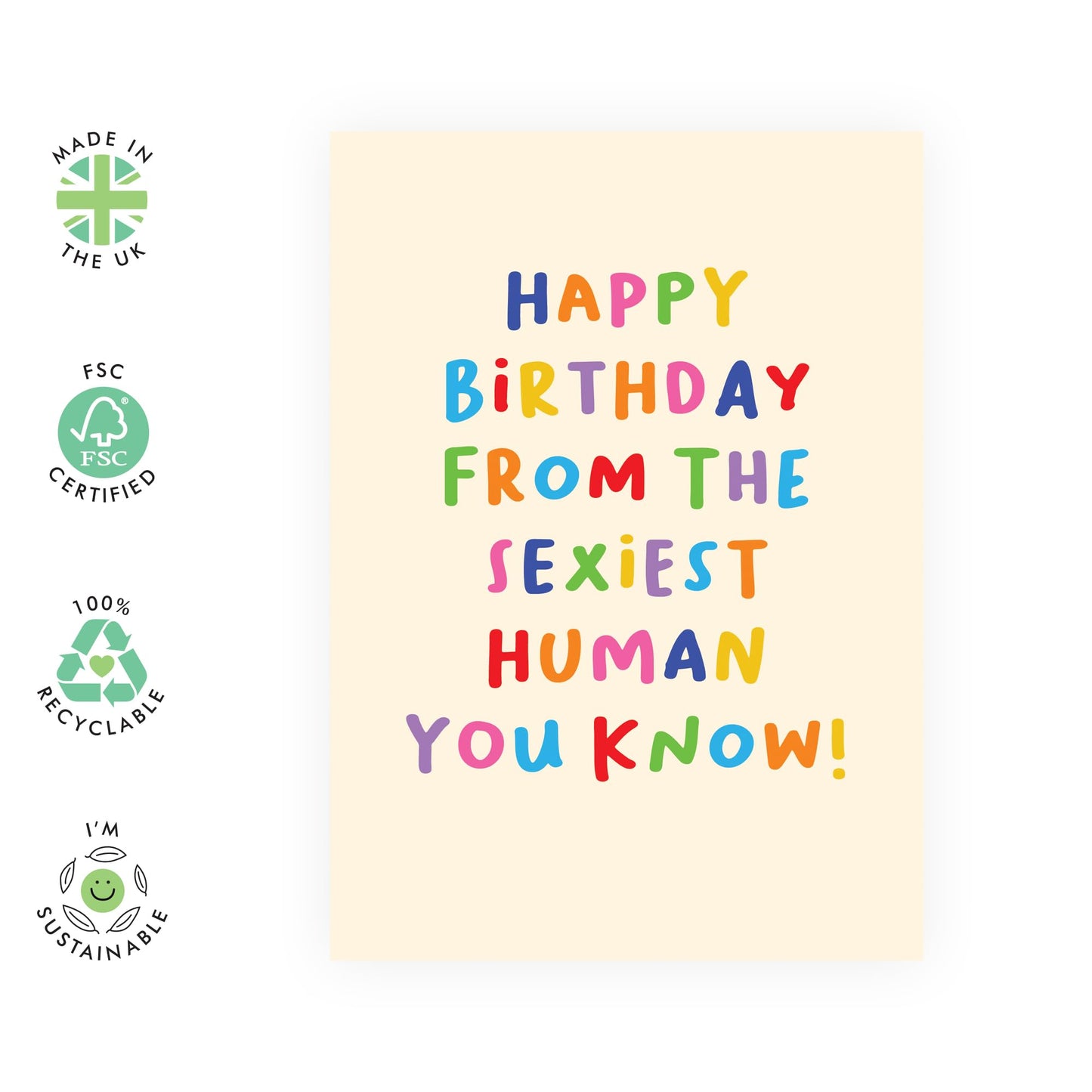 Humorous Birthday Card – "Happy Birthday from the Sexiest Human You Know!" – Hilarious Present for Partner, Spouse, Boyfriend, Girlfriend, Babe - Sweet and Funny - Comes with Fun Stickers