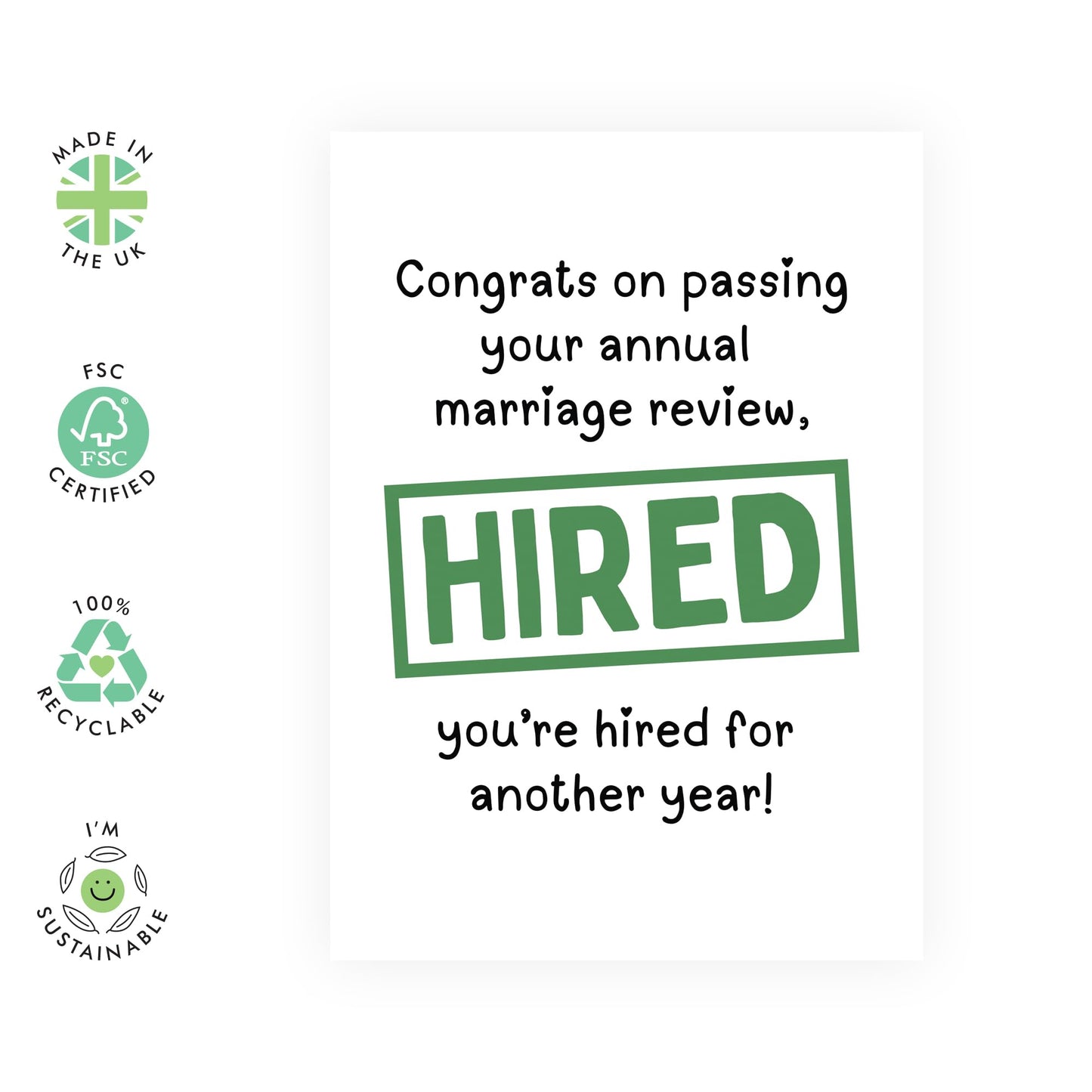 Hilarious Anniversary Card - 'Annual Marriage Review' - Romantic Valentines Day Gifts for Boyfriend, Husband, Wife, Girlfriend, Partner, Other Half - You Passed - Comes with Fun Stickers