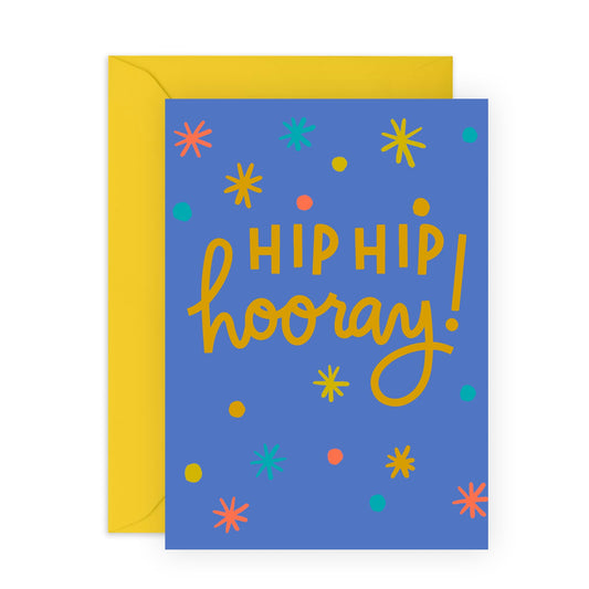 Happy Birthday Card For Men Women - Hip Hip Hooray - Congratulations Card - Celebration - Greeting Cards For Mum Dad Brother Sister - Gifts For Him Her - Comes With Stickers - By Central 23