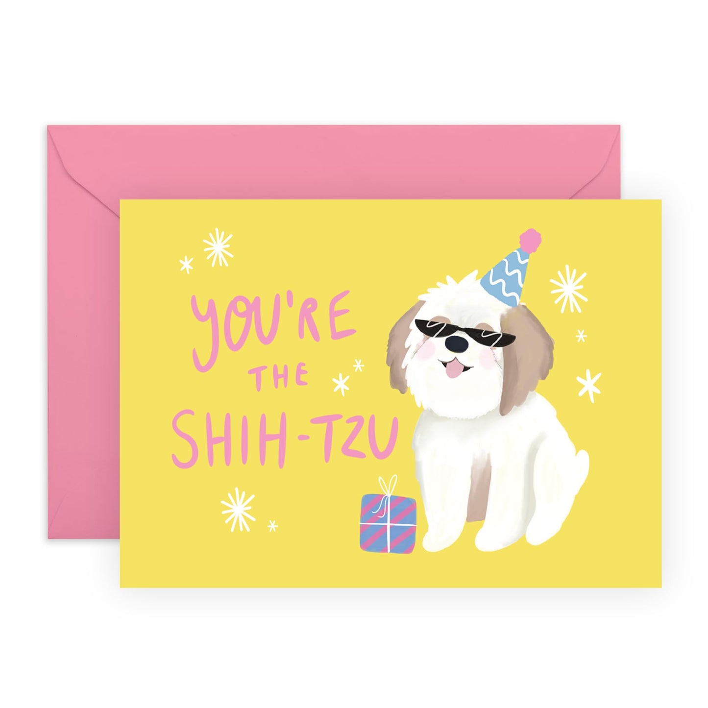 Dog Birthday Card For Men And Women - You're The Shih Tzu - Cute Birthday Card From Dog - Gift For Fur Parents Dog Mum Dad - Comes With Fun Stickers By Central 23