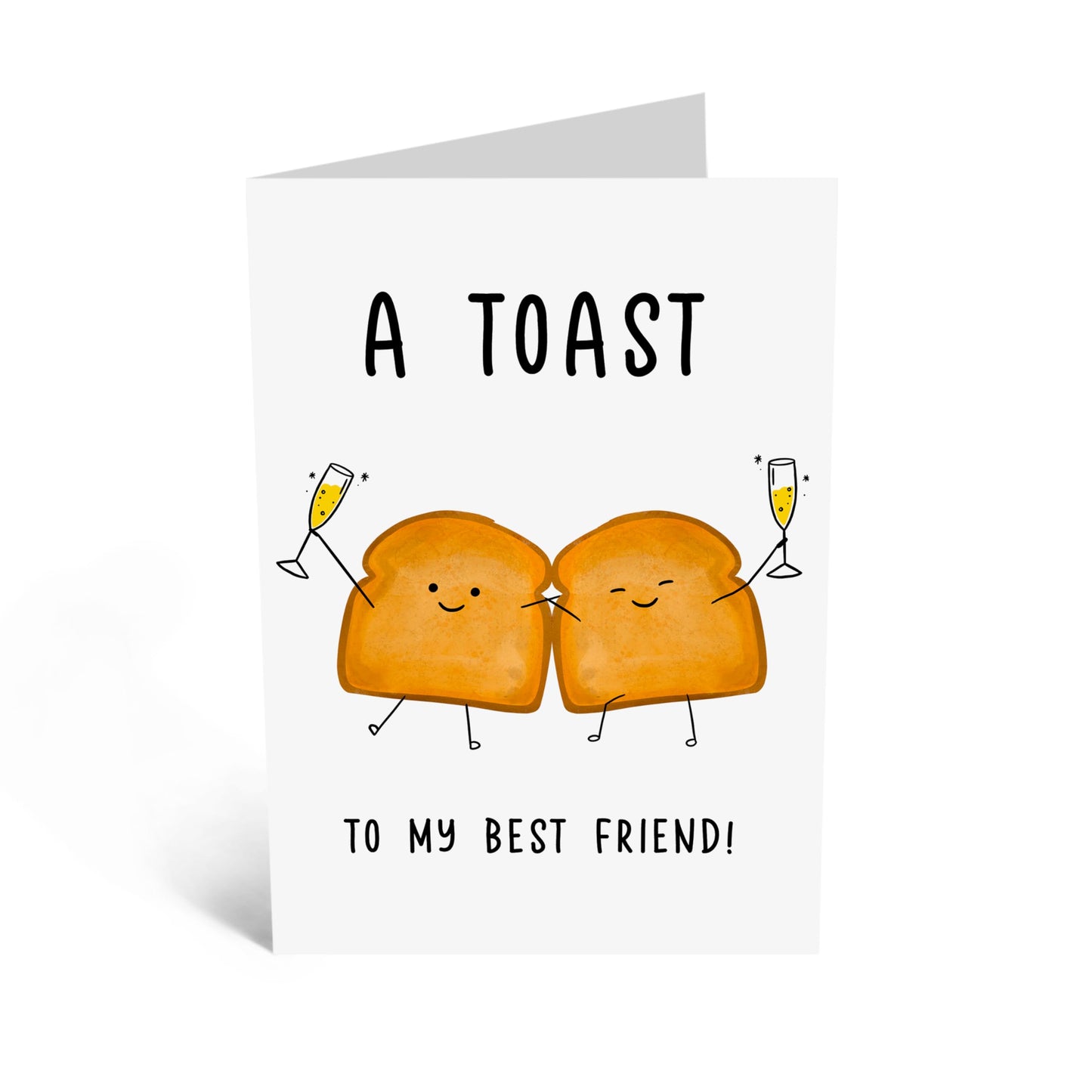 Cool Greeting Card - 'TOAST TO MY BESTIE' - Perfect for Celebrating a Special Friendship with a Cheerful Touch - Ideal for Best Friends, BFFs, Besties, Friends - Comes with Stickers By Central 23
