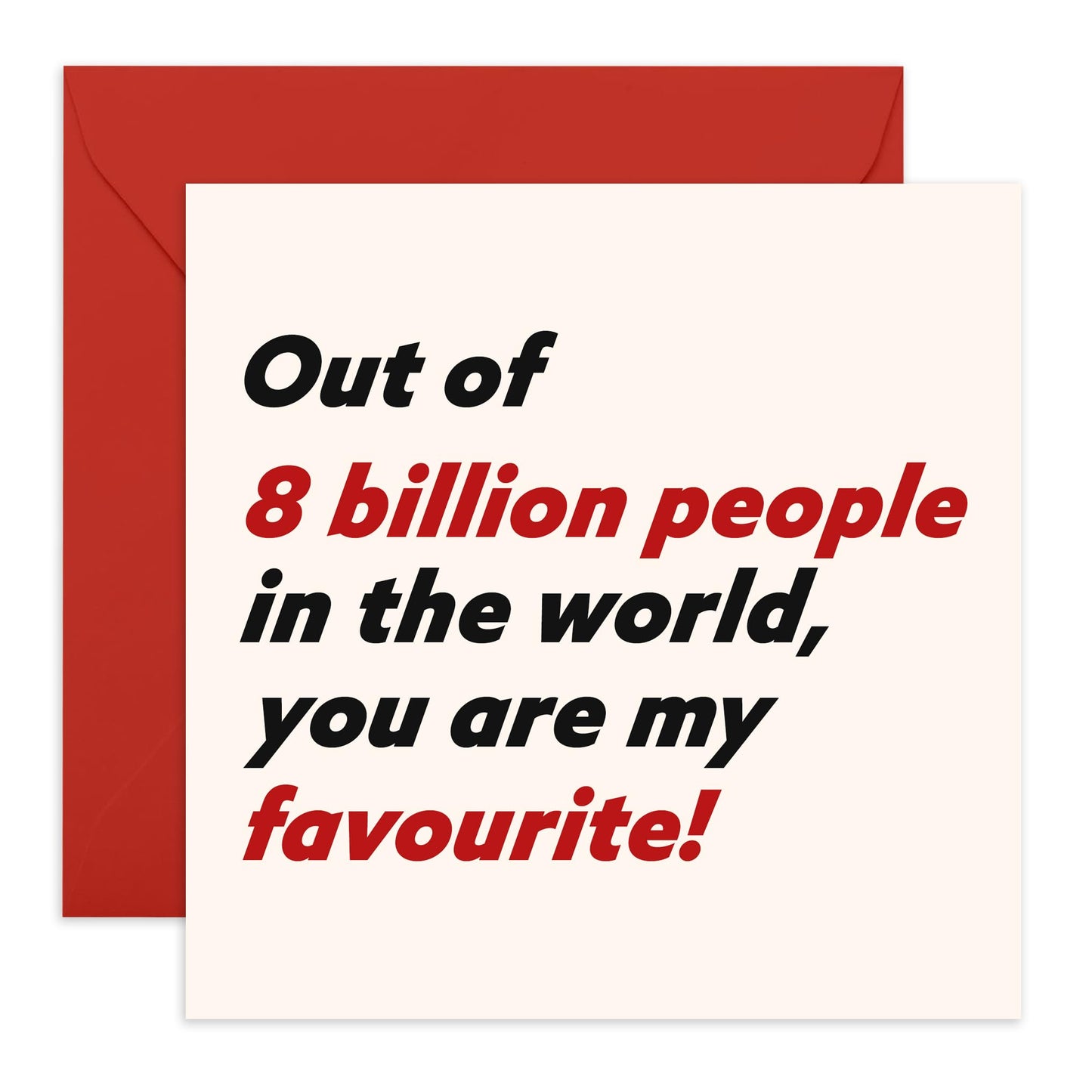 Valentines Card For Girlfriend Boyfriend Partner - Out Of 8 Billion You're My Favourite - Romantic Card For Him Her - Wedding Anniversary Card For Husband Wife - Comes With Stickers By Central 23