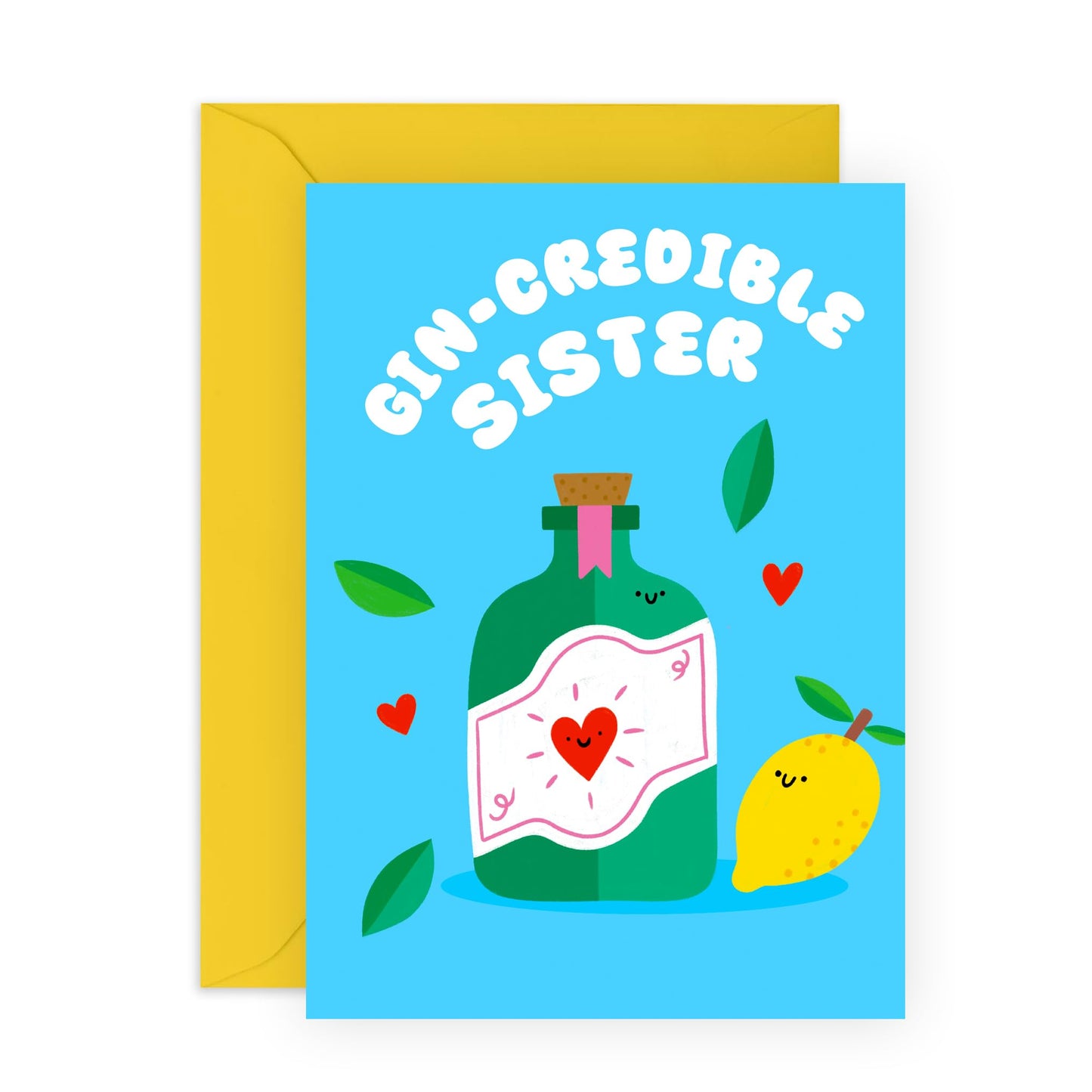Sister Birthday Card - Gin-credible-sister - Funny Greeting Cards For Her - Valentines Card - Gifts For Female - Gift From Brother - Comes With Fun Stickers - By Central 23