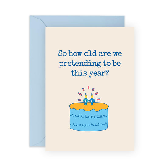 Funny Birthday Card About Age - 'How Old This Year' - Gifts for Men, Women, Him, Her, Friends, Colleagues, Coworker, Cousin - Blow Candles - Comes with Fun Stickers