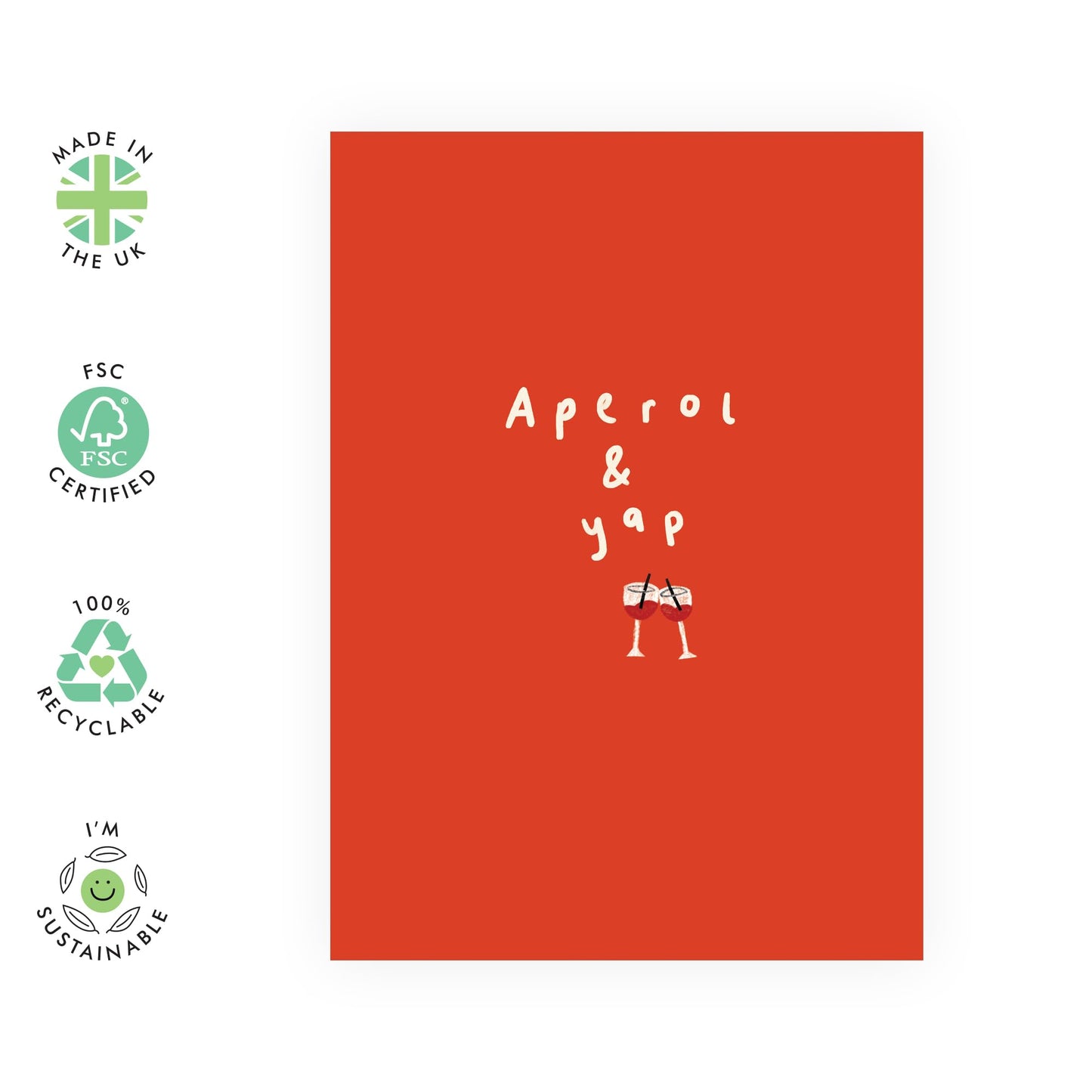 Friendship Greeting Card for BFF - Aperol & Yap – Gifts for Aperol Spritz Lover, Friends, Girlfriends, Besties, Her, Women, Girls, Sister, Colleagues, Ladies, Mum, Auntie - Comes with Stickers