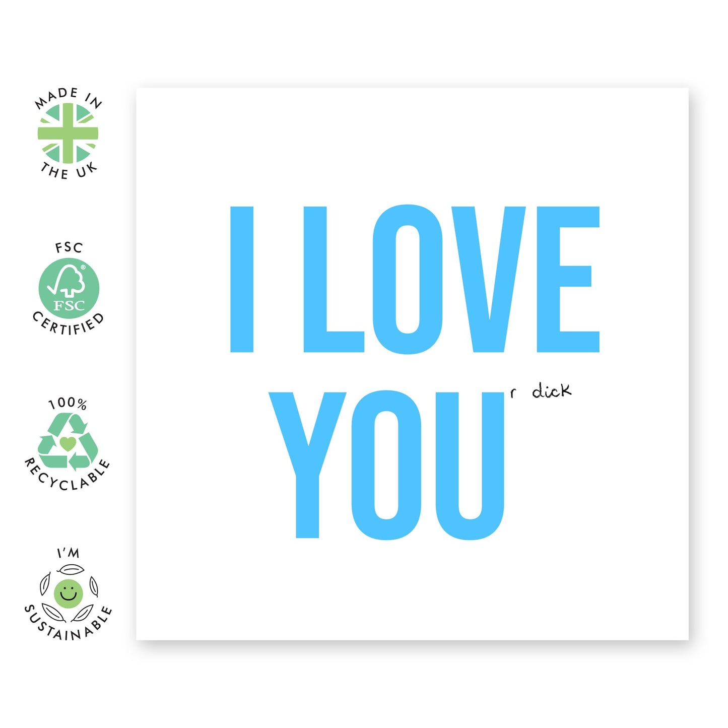 Naughty Valentines Card For Boyfriend - 'I Love Your Di*k' - Funny And Silly Birthday & Anniversary Card For Men - Perfect For Gag Gifts - Sexy Gifts For Husband - Comes With Stickers And Envelope