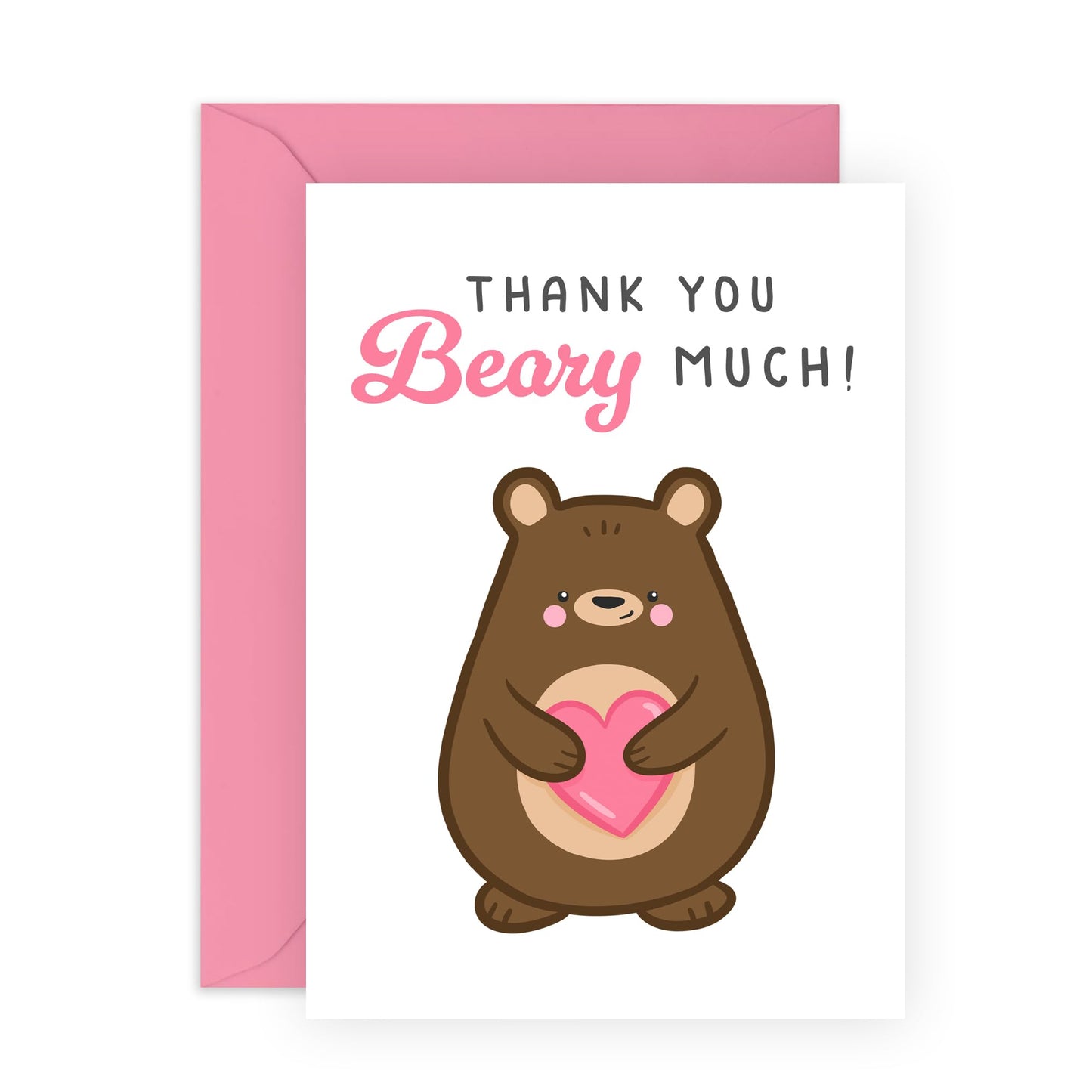 Thank You Greeting Cards For Women - Thank You Beary Much Bear - Cute Appreciation Cards For Her - Fruit Cards- Gift For Mummy Mum - Sister - Comes With Fun Stickers - By Central 23