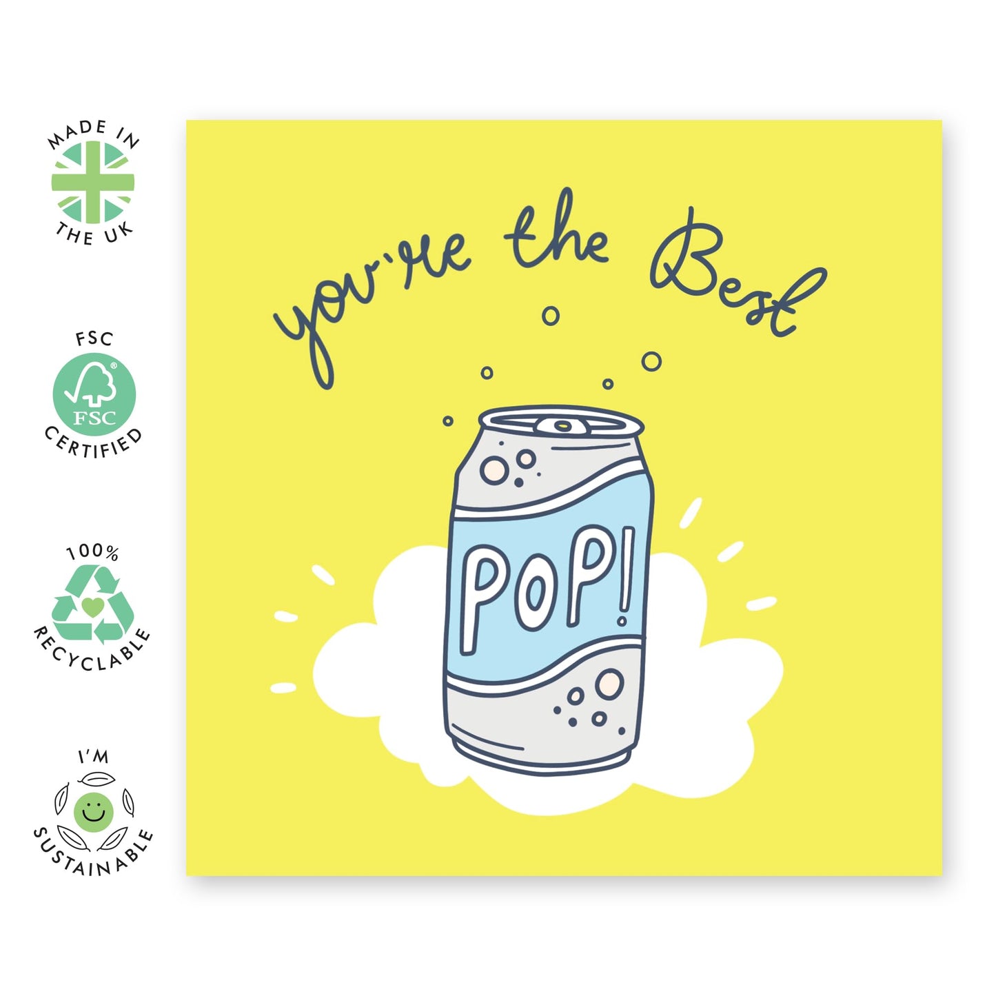 Birthday Card For Daddy - You're The Best Pop! - Fathers Day Card From Daughter - For Thank You Dad Card - Sweet Gift For Him Men Papa - Comes With Stickers By Central 23