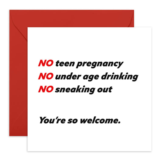 Hilarious Birthday Card for Mum or Dad - You're So Welcome - Funny Gift For Her, Mam, Mummy, Daddy - Mothers Day, Fathers Day Card - Presents For Mothers Day Or Father's Day - Comes With Fun Stickers