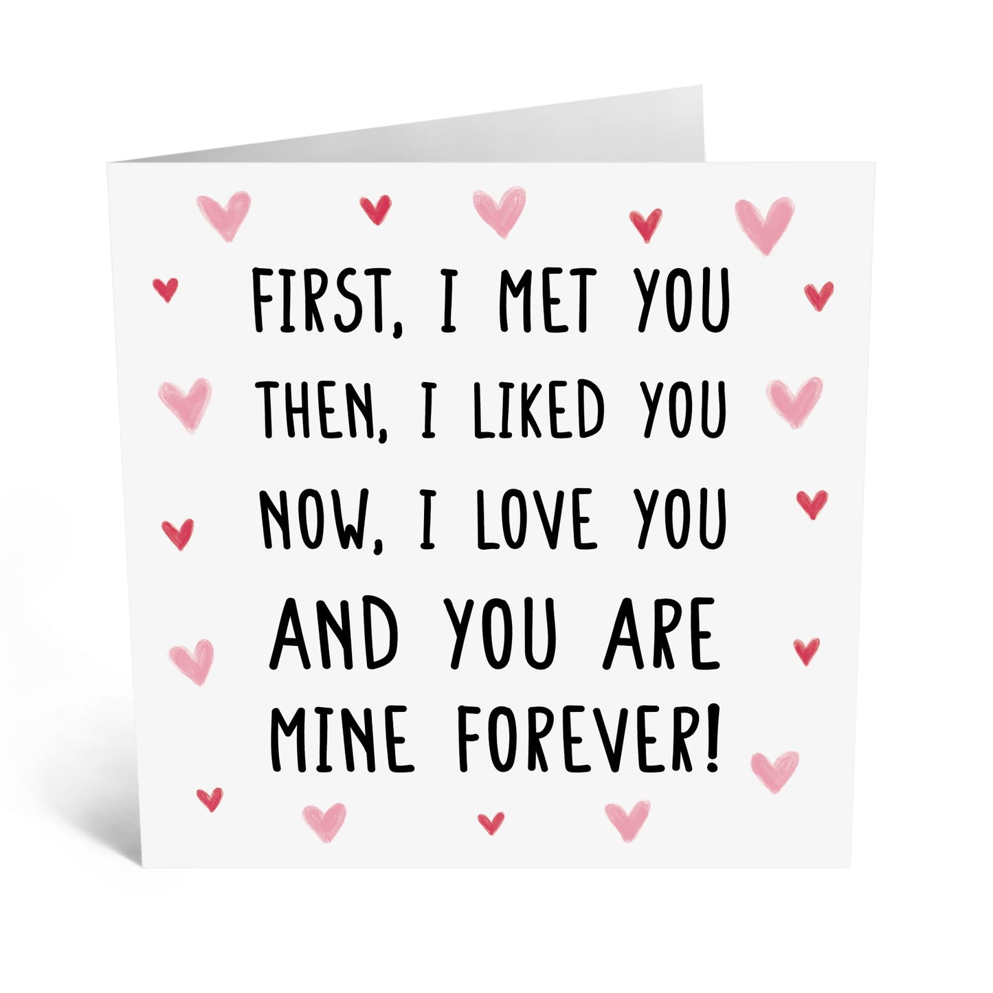 Sweet Greeting Card - 'MINE FOREVER' - Perfect for Celebrating a Love That Lasts For Her Him - Ideal for Expressing Commitment and Devotion on Any Special Occasion - Comes With Stickers By Central 23