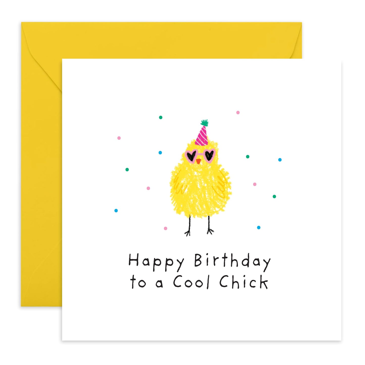 Happy Birthday Card For Women - Happy Birthday To A Cool Chick - Wife Birthday Card For Women - Sweet Greeting Cards Friends Bestie Bff Coworker - Comes With Stickers By Central 23