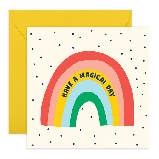 Happy Birthday Card - Have A Magical Day - Rainbow - Cute Greeting Cards For Son Daughter Nephew Niece - Granddaughter Birthday Card For Girls And Boys - Comes With Stickers By Central